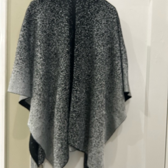 Calvin Klein Chic and Shimmery Black and Silver Shawl - Picture 9 of 9